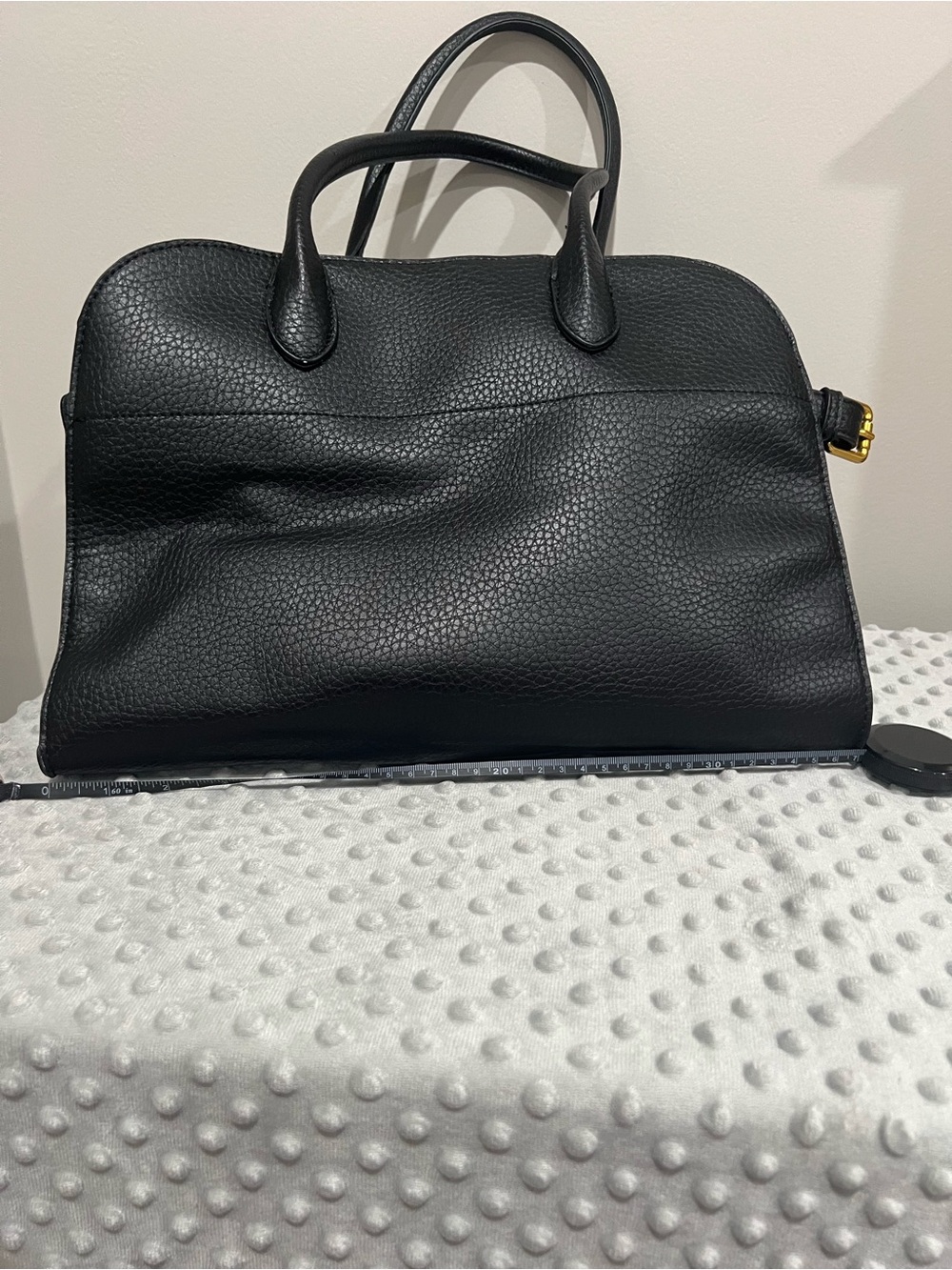 Miztique Black Pebbled Leather Top-Handle Bag